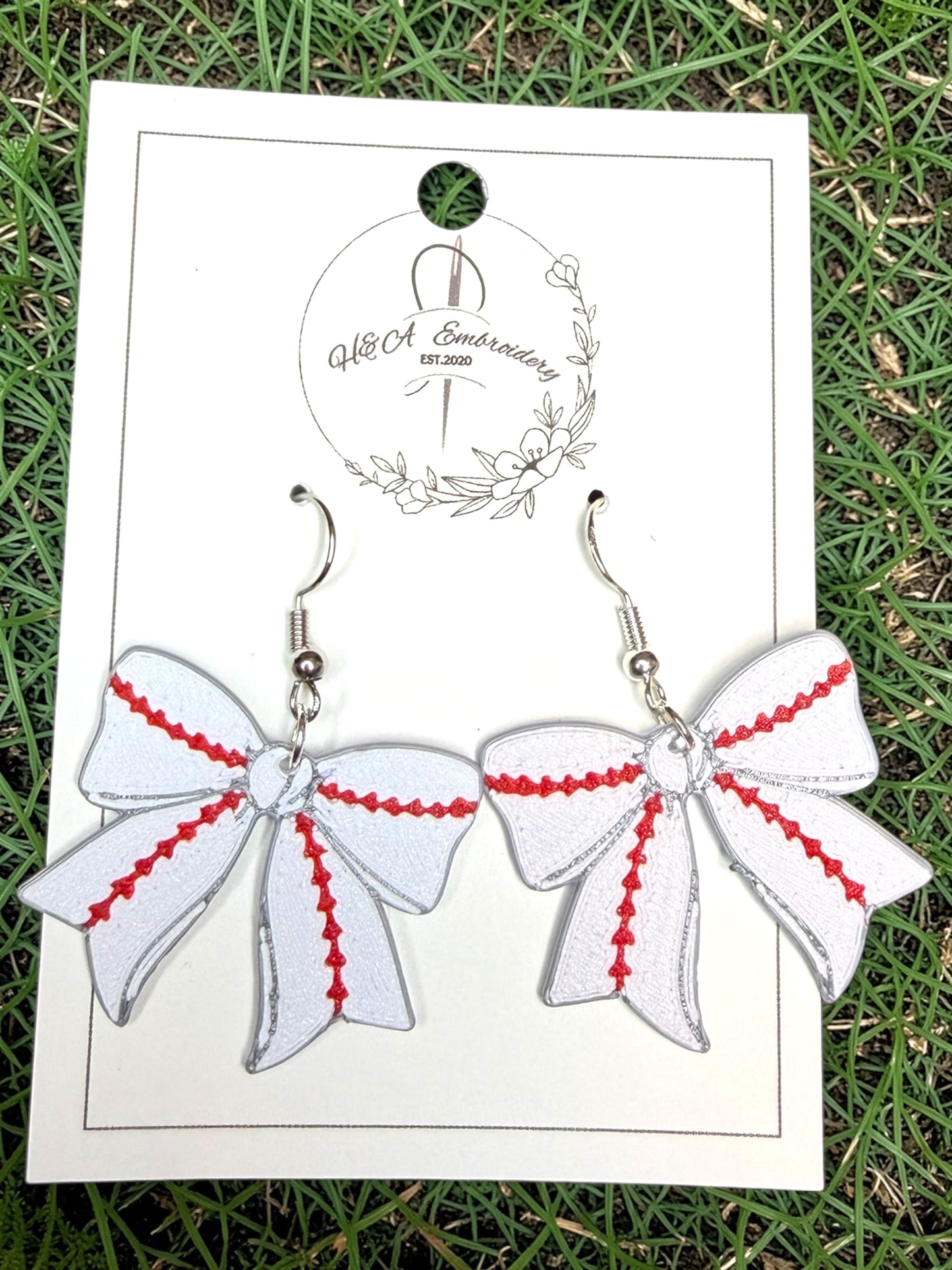 Baseball Bow earrings
