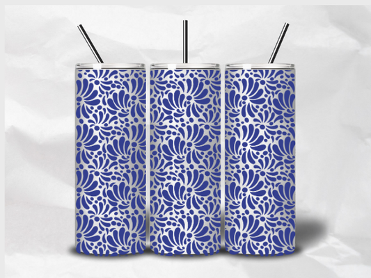 Talavera Croquette Blue Tumbler