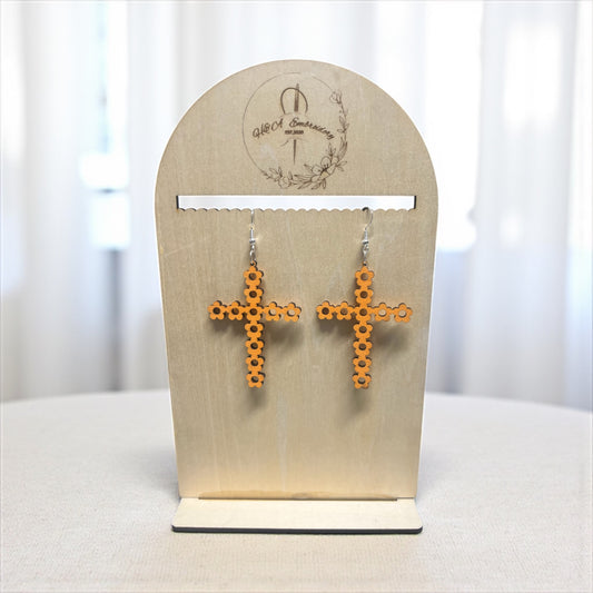 Flower Cross Earrings