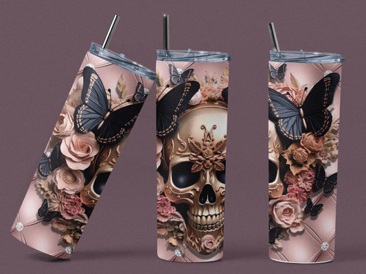 Skull butterfly tumbler