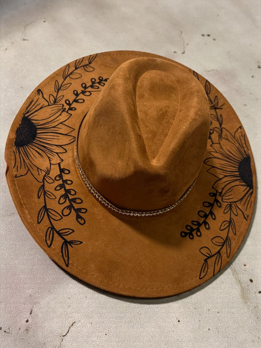 Sunflower Boho Fedora Hat