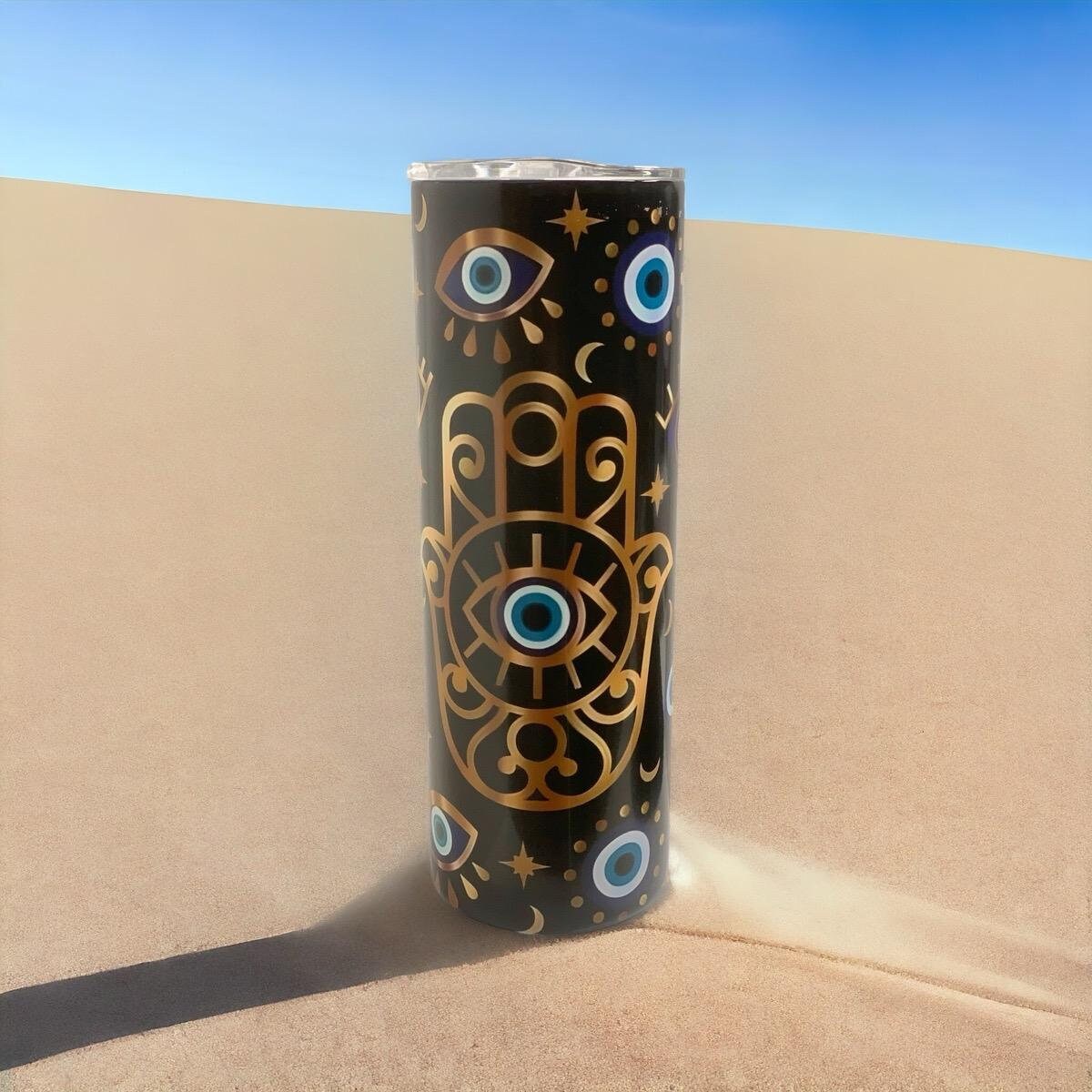 Hand of FatimA evil blue eye tumbler