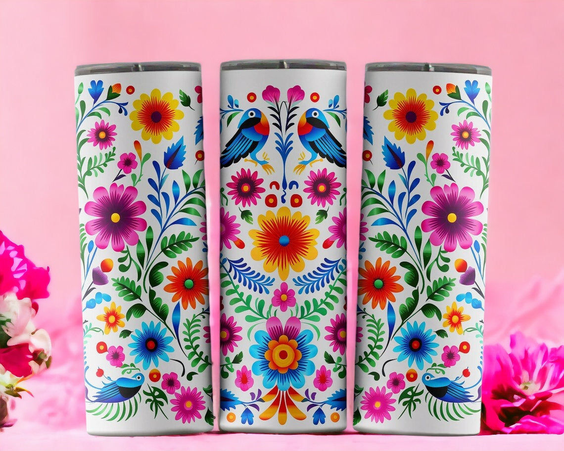 Mexican Flower pattern Tumbler